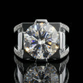 9.25ct Round Cut White Stone Ring for Men