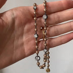 7ctw Round Cut White Sapphire Ball Chain Necklace In Roe Gold