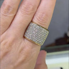 7.95ctw Multi-Row Round Cut White Stone Ring for Men