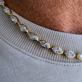 8ct Marquise-cut Zircon Handmade Sterling Silver And Yellow Gold-plated Necklace