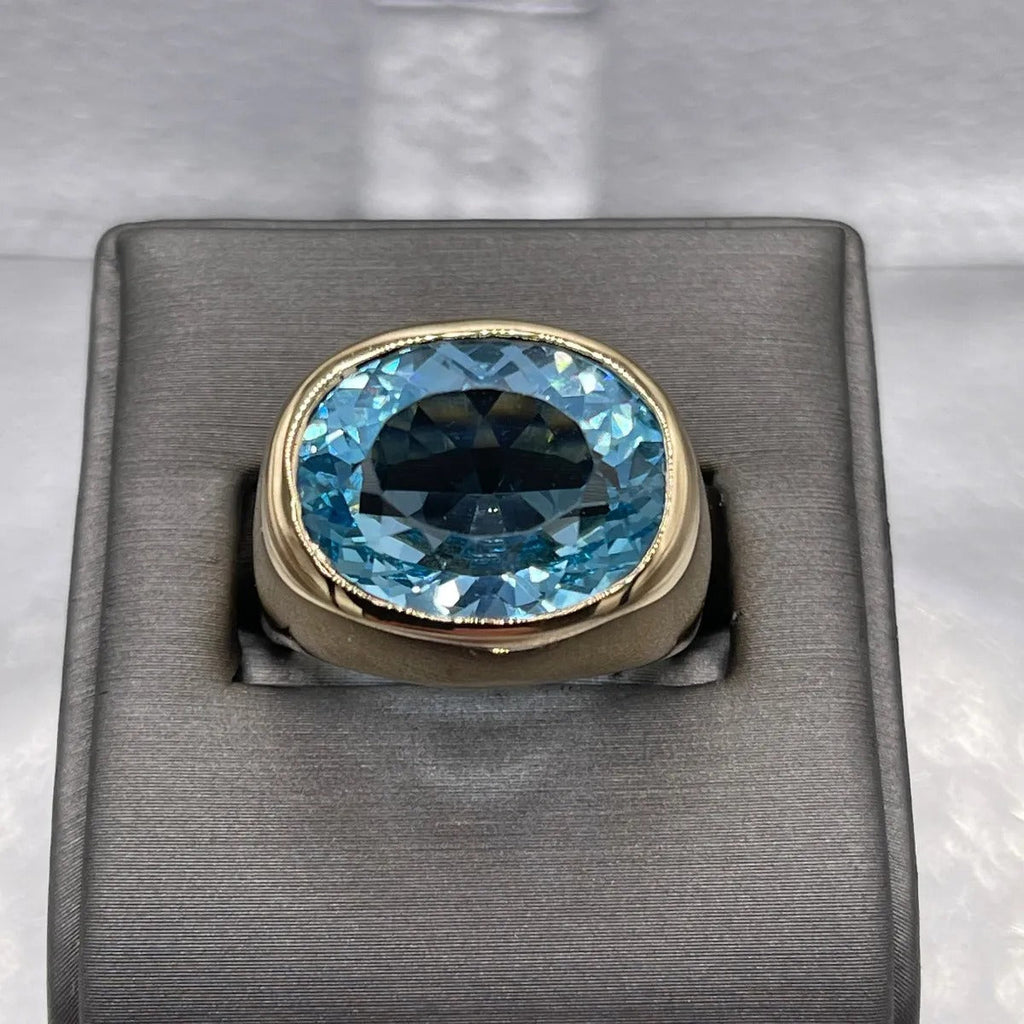 4ct Oval Cut Sterling Silver Aquamarine Ring
